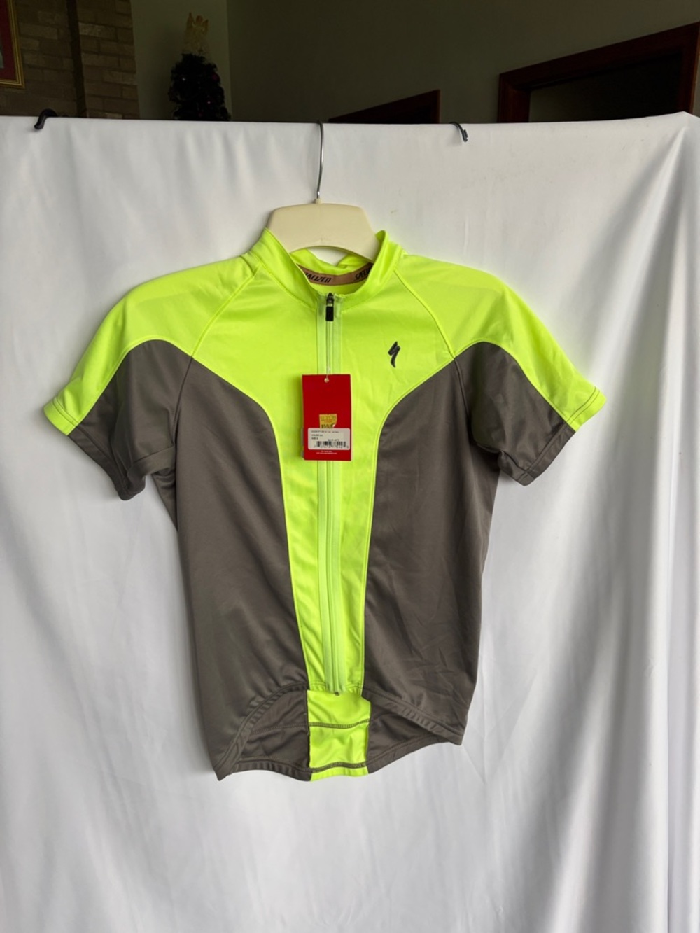 Specialized Gray and Neon Allez Short Sleeve Bike Jersey Men's Size Small